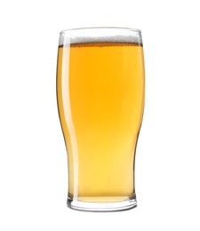 Photo of Glass of light beer isolated on white