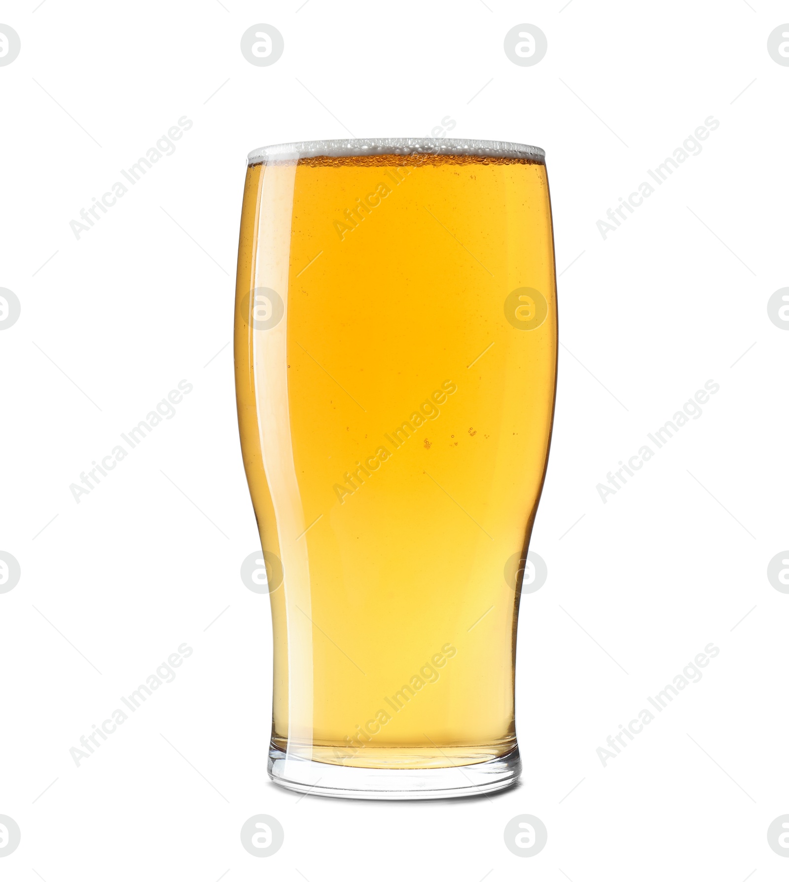 Photo of Glass of light beer isolated on white