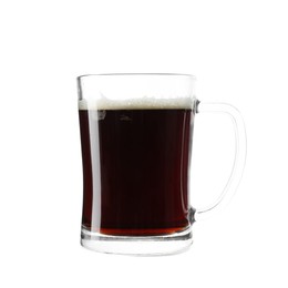 Glass mug of dark beer isolated on white