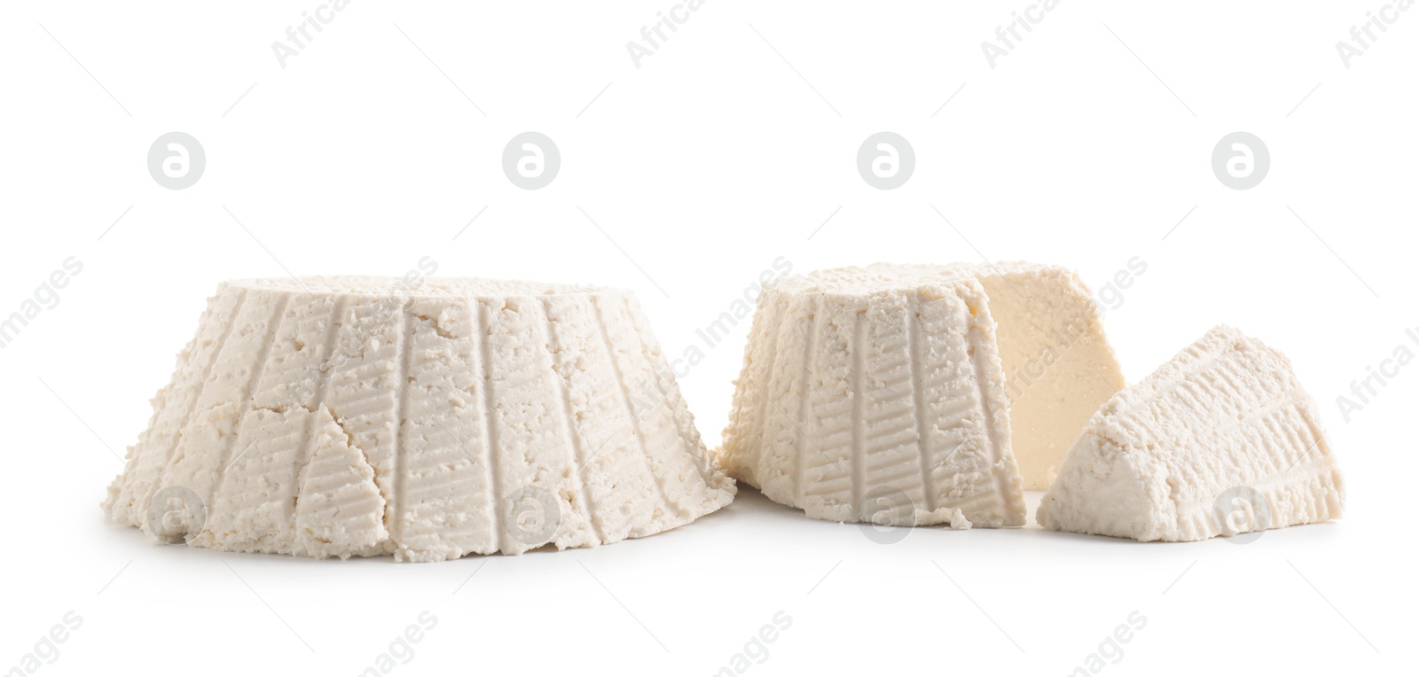 Photo of Tasty ricotta (cream cheese) isolated on white