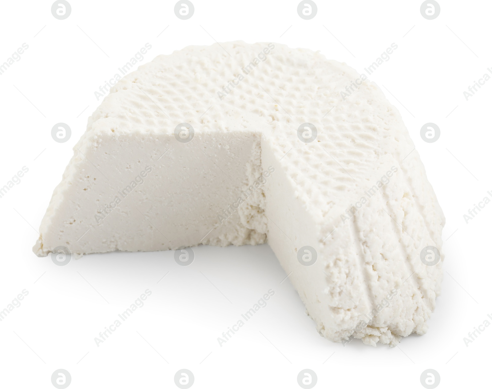 Photo of Tasty ricotta (cream cheese) isolated on white