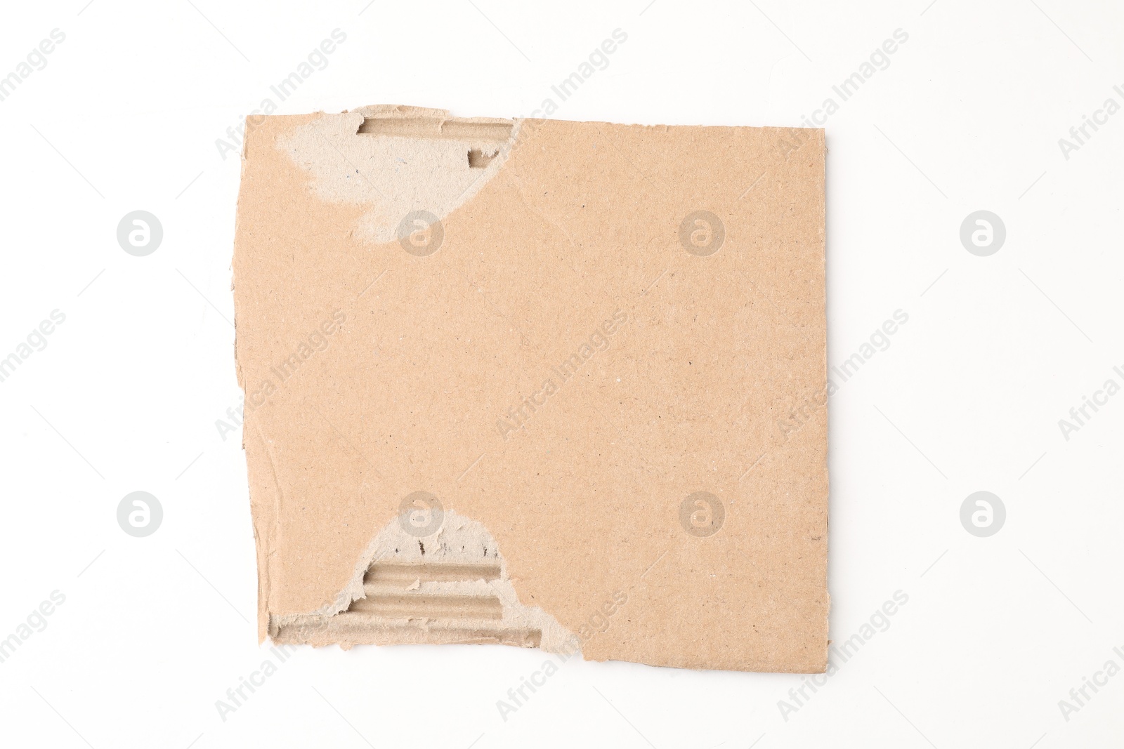 Photo of One carton paper sheet isolated on white, top view