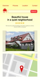 Image of House hunting website with photo and location