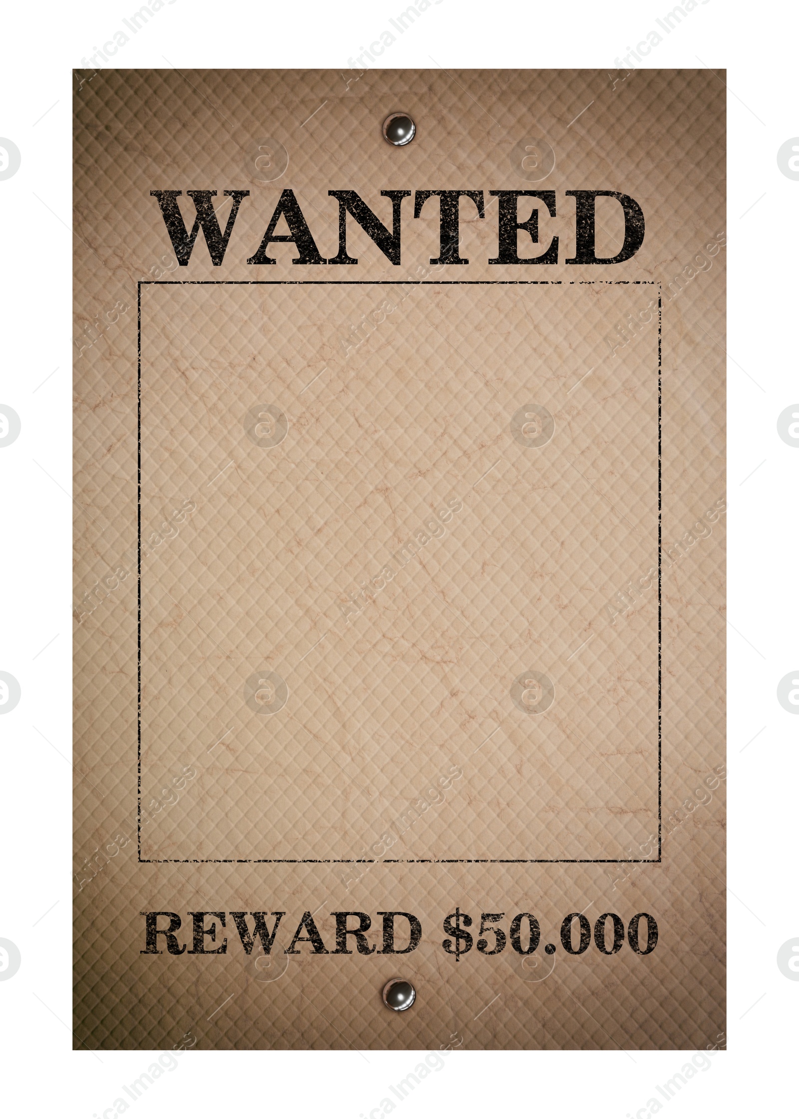 Image of Poster Wanted isolated on white. Space for design