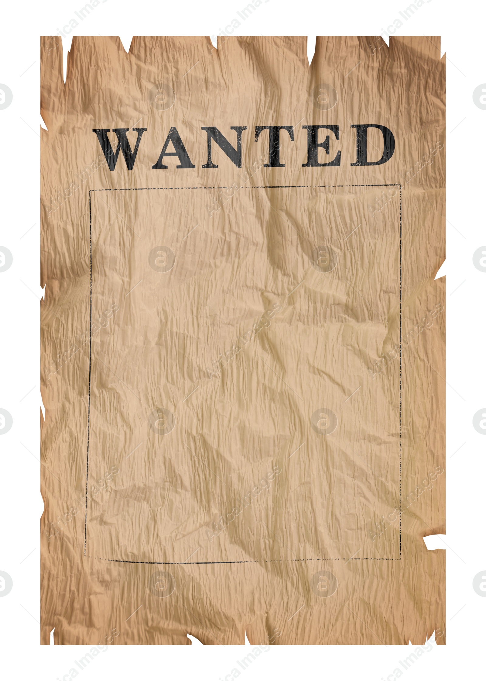 Image of Poster Wanted isolated on white. Space for design