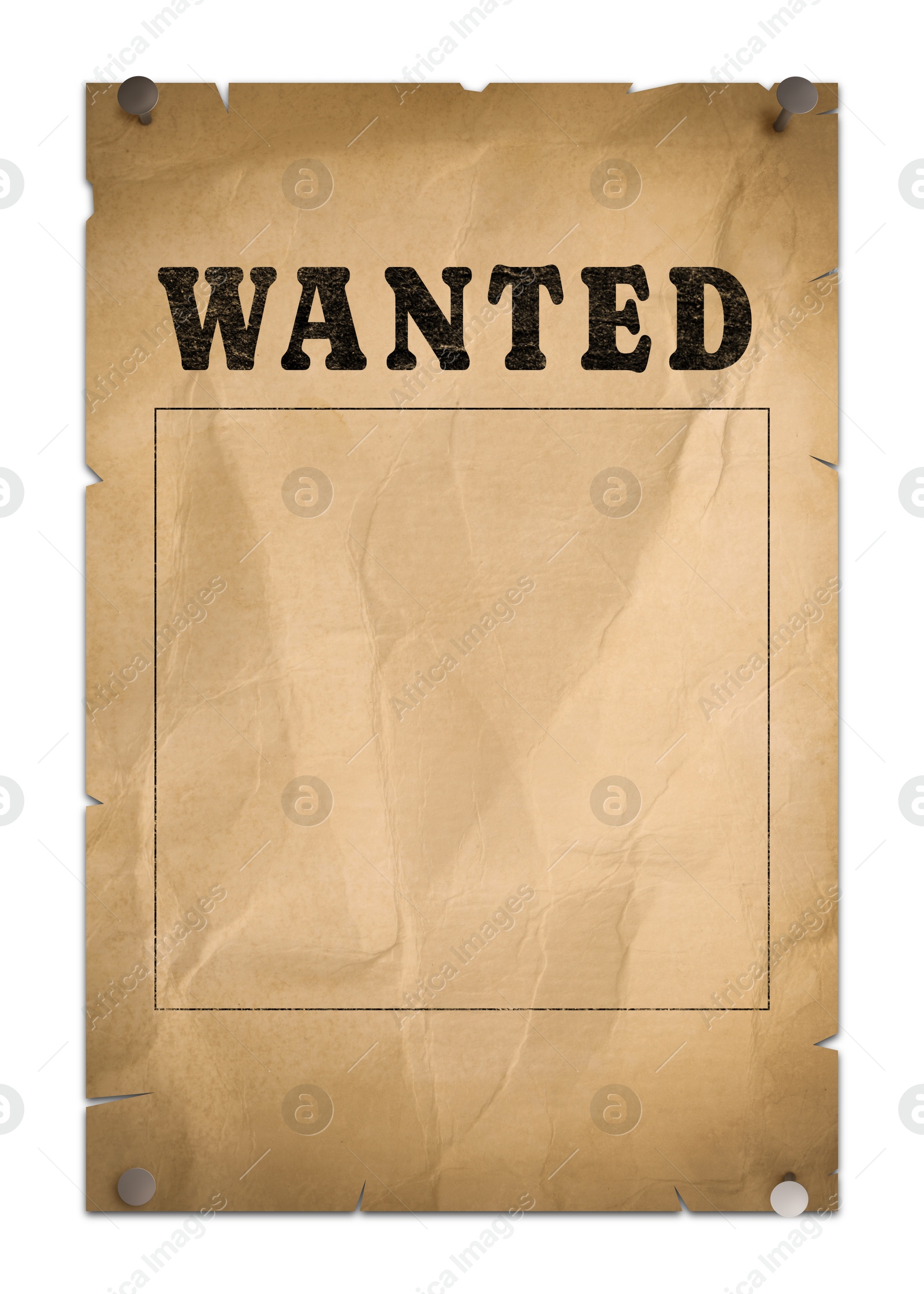 Image of Poster Wanted isolated on white. Space for design