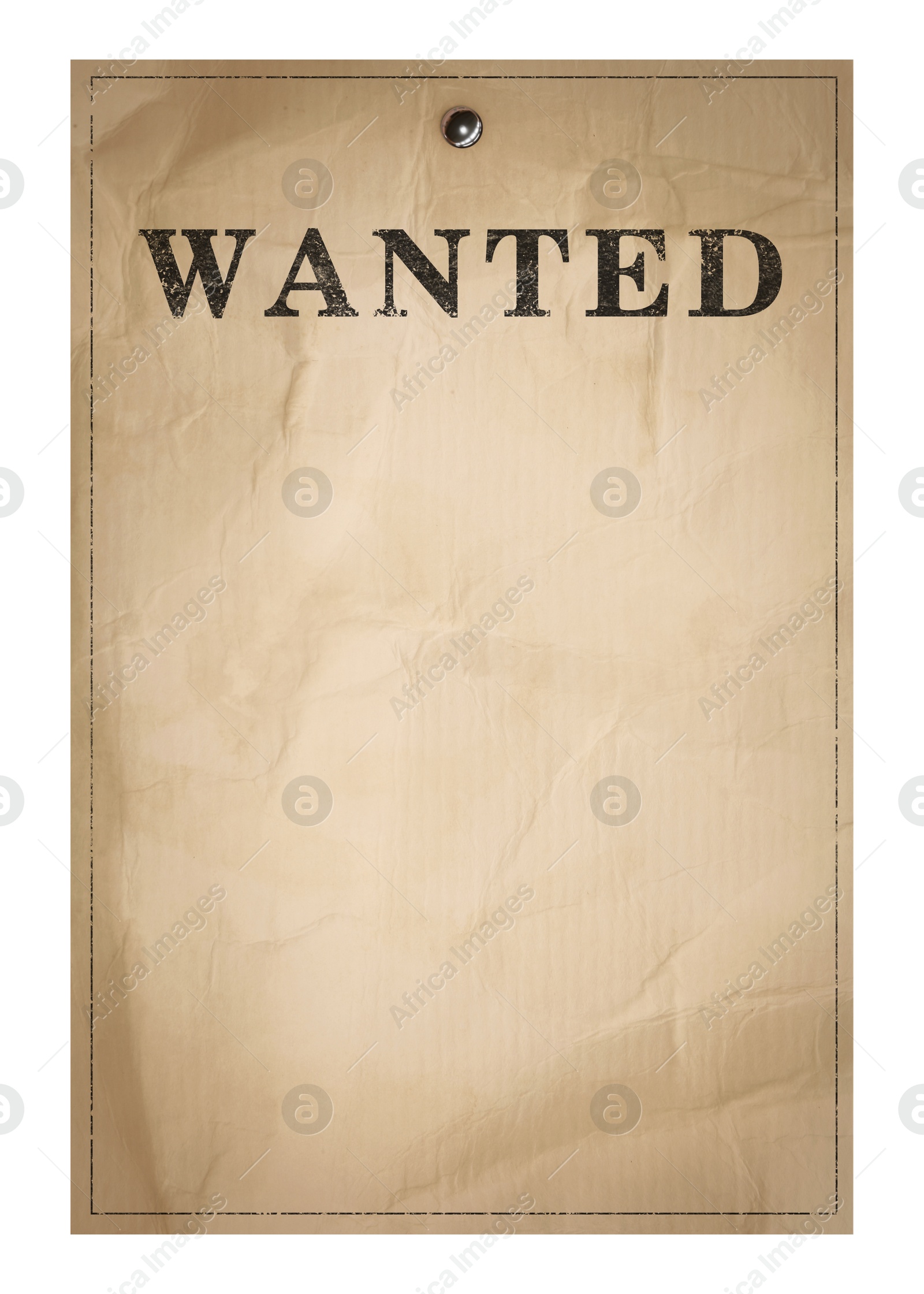 Image of Poster Wanted isolated on white. Space for design