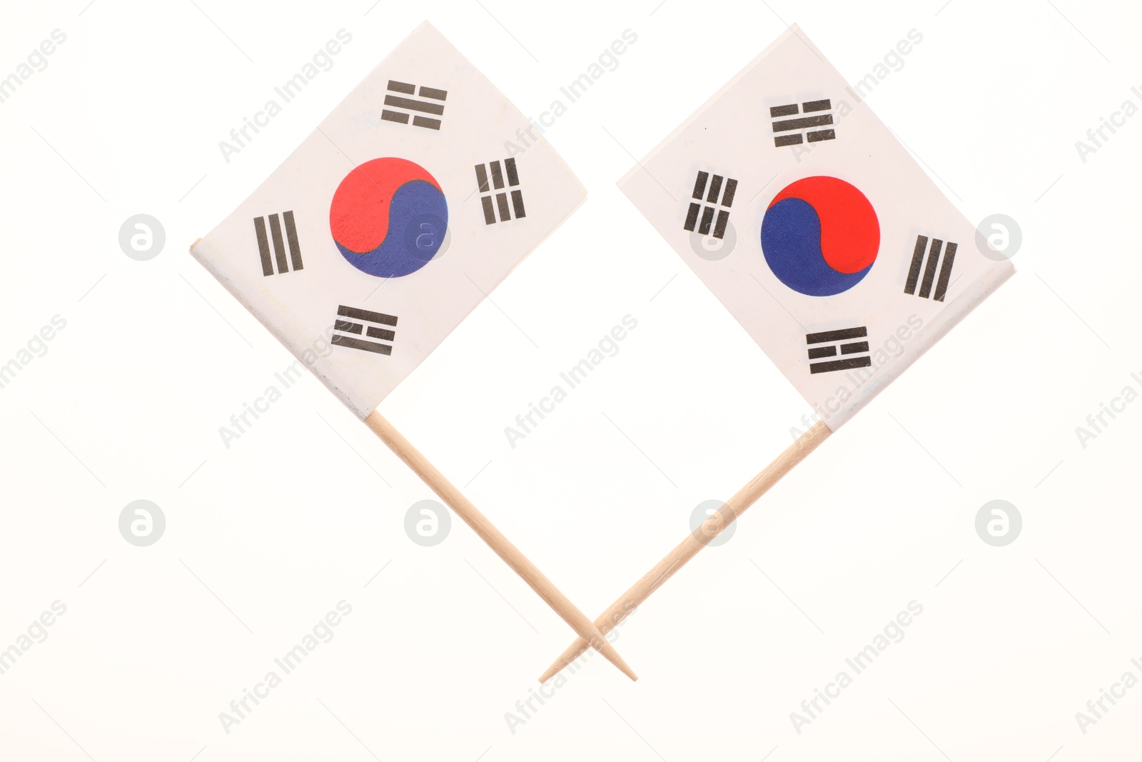 Photo of Small paper flags South Korea of isolated on white