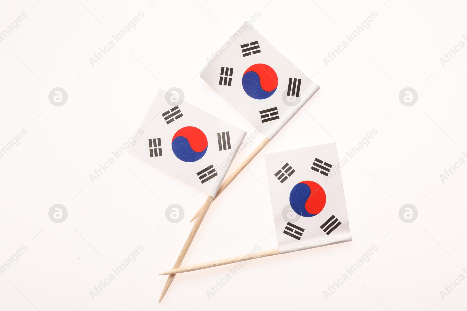 Photo of Small paper flags South Korea of isolated on white