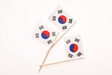 Photo of Small paper flags South Korea of isolated on white