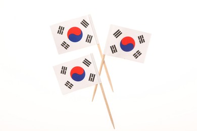 Photo of Small paper flags South Korea of isolated on white