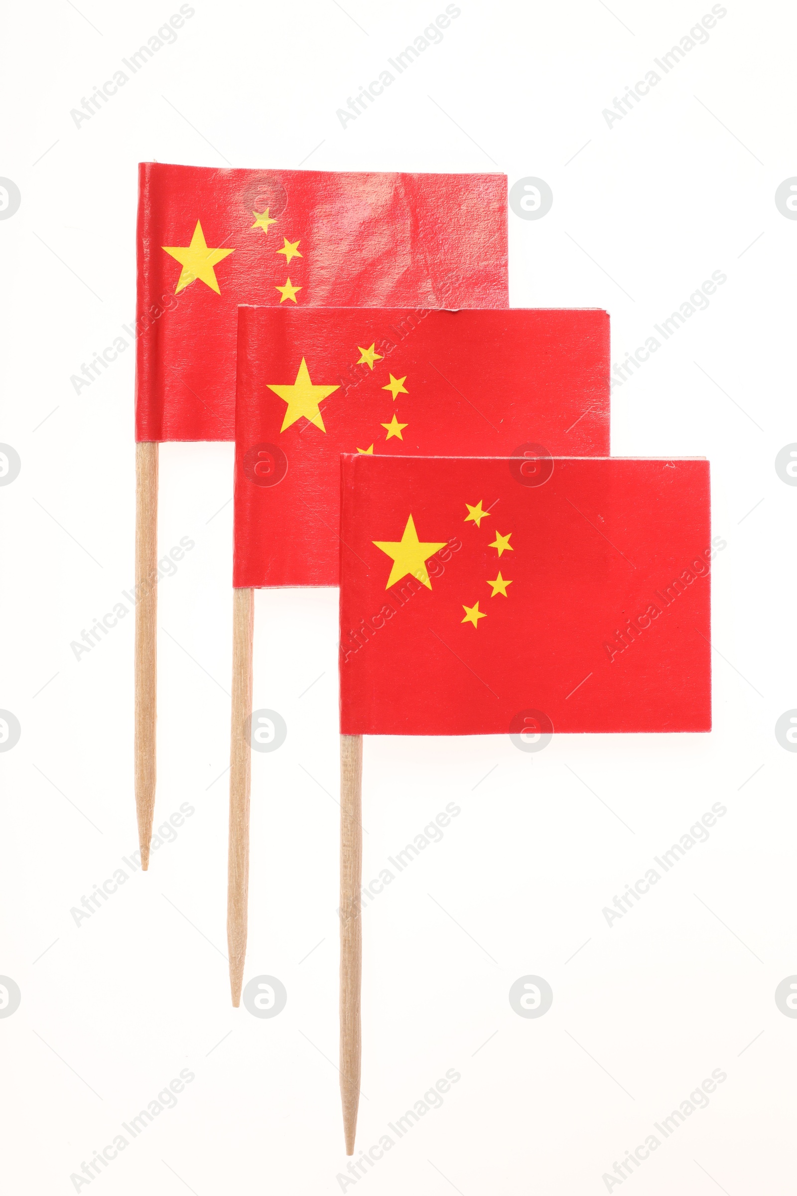 Photo of Small paper flags of China isolated on white