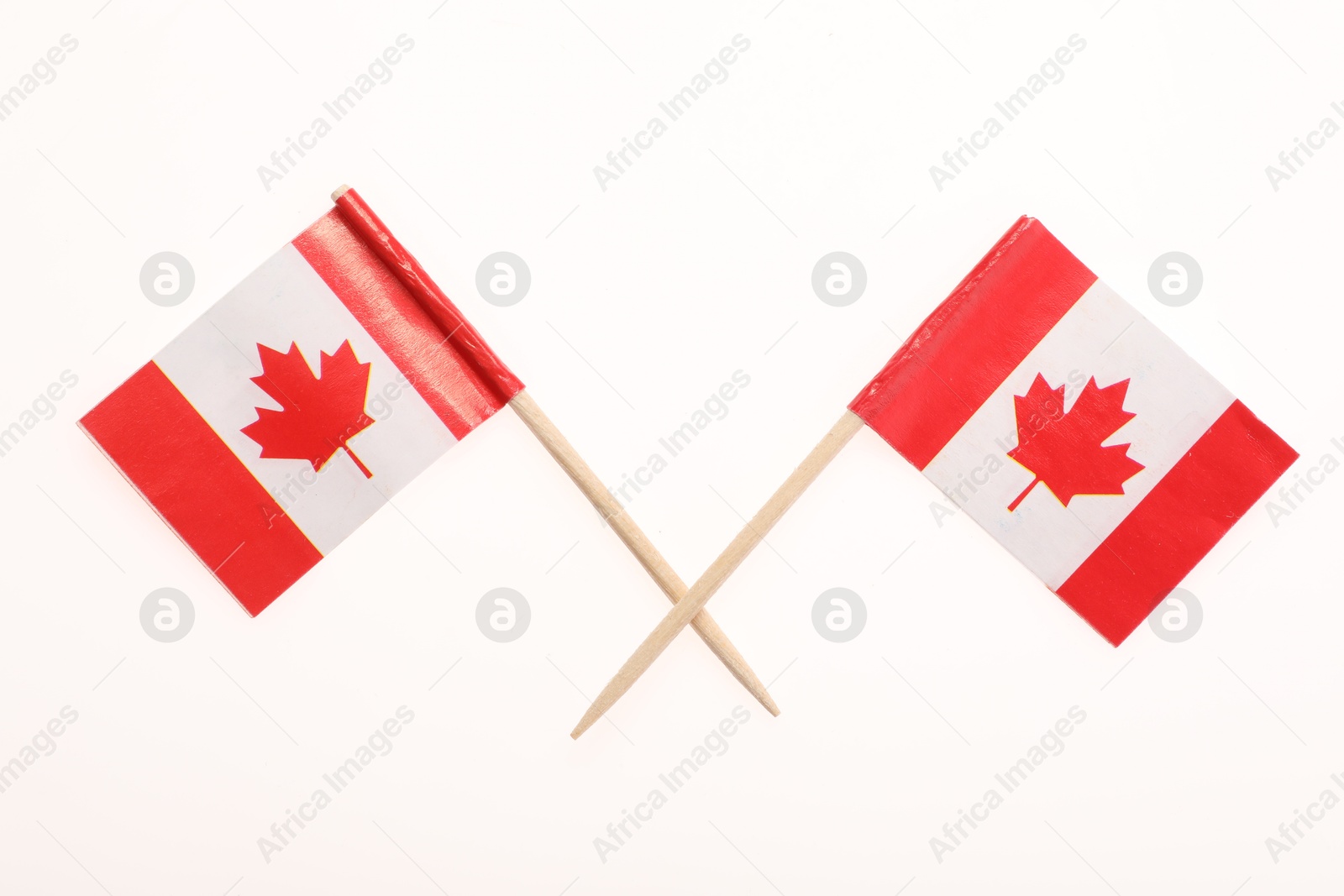 Photo of Small paper flags of Canada isolated on white