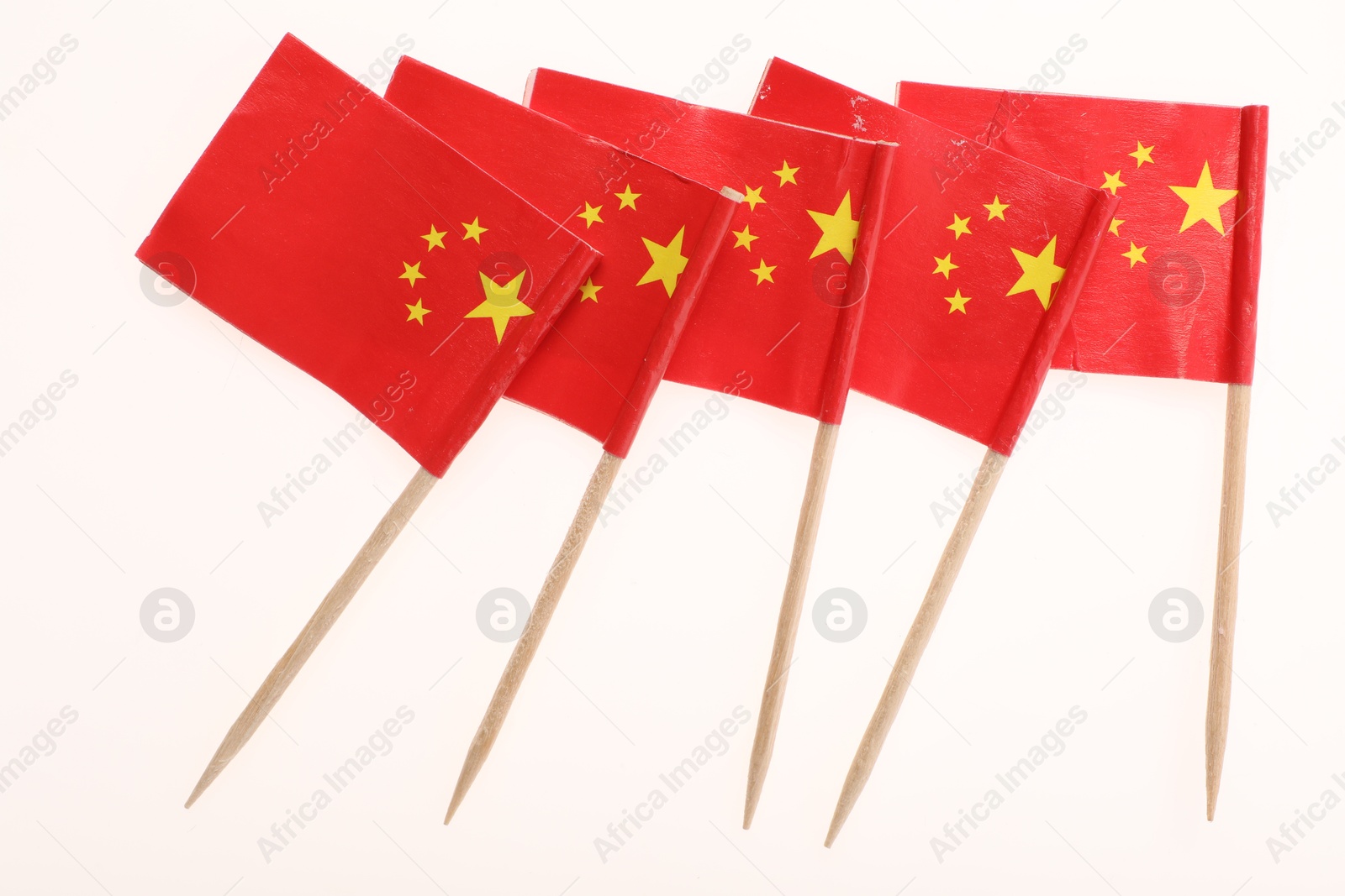 Photo of Small paper flags of China isolated on white