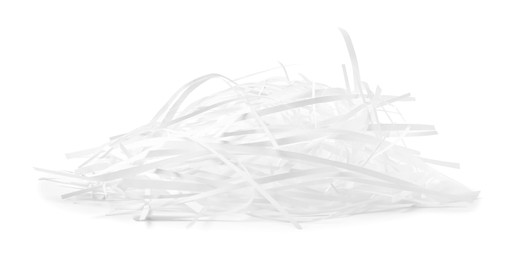 Pile of shredded paper isolated on white