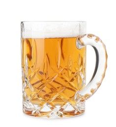 Photo of Glass mug of light beer isolated on white