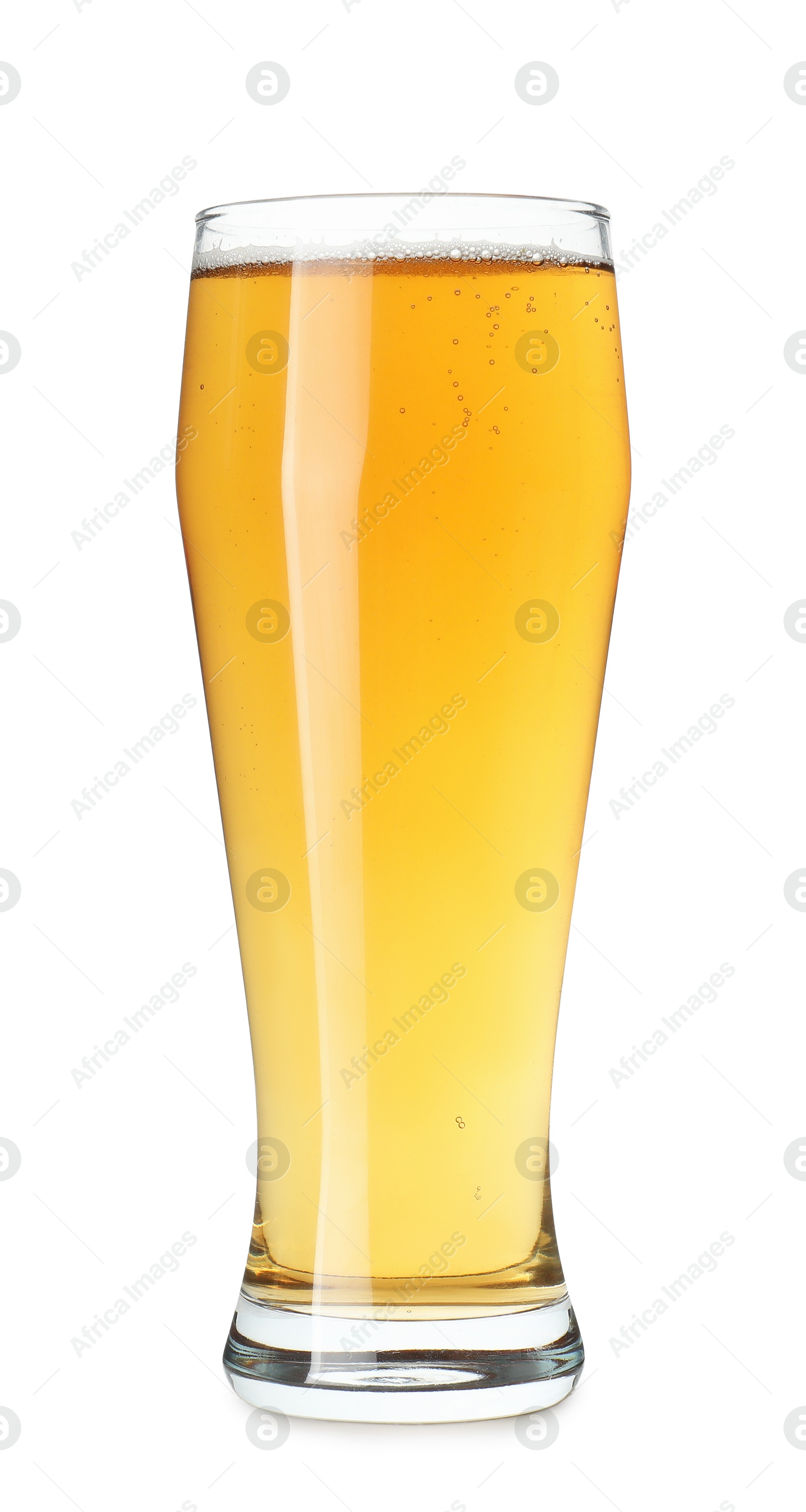 Photo of Glass of light beer isolated on white