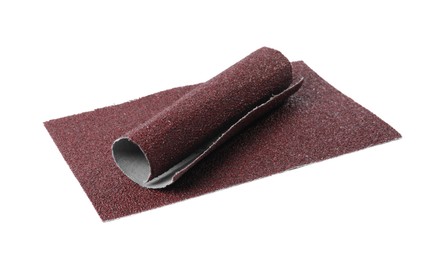 Photo of Two sheets of sandpaper isolated on white