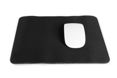 Wireless mouse and mousepad on white background