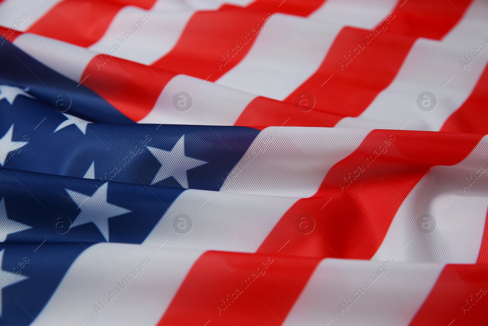 Photo of Flag of USA as background, closeup view