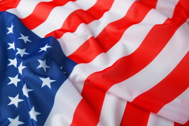 Photo of Flag of USA as background, closeup view