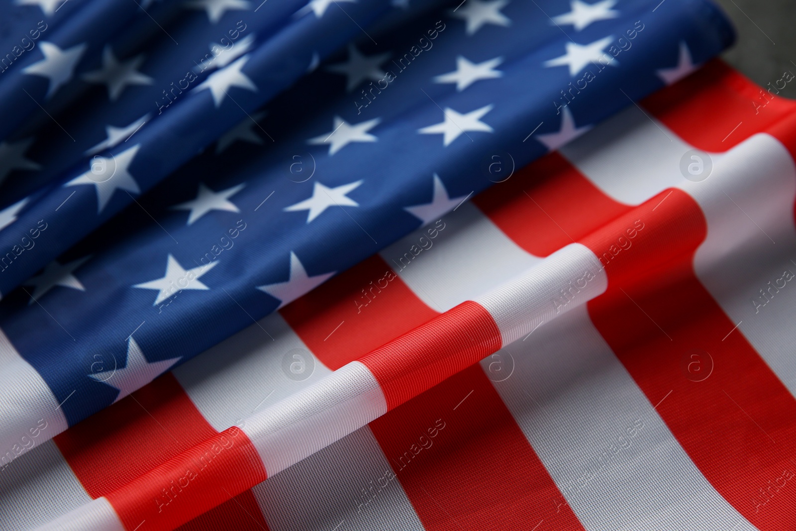 Photo of Flag of USA as background, closeup view