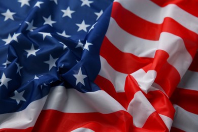 Photo of Flag of USA as background, closeup view