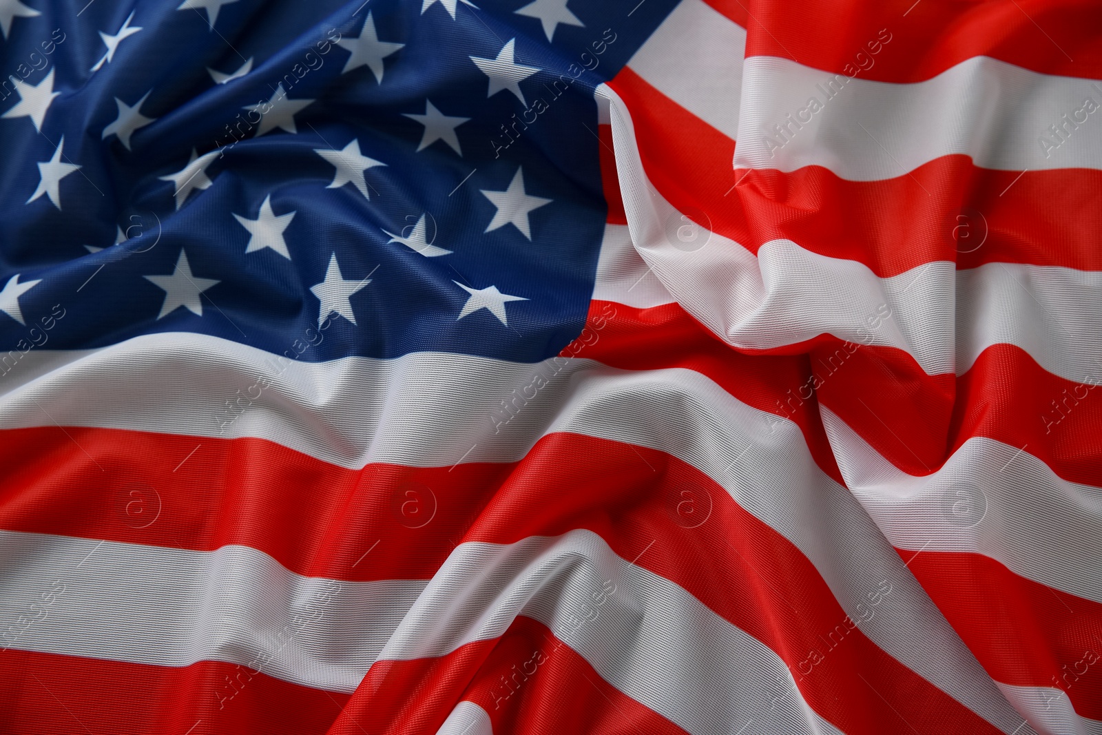 Photo of Flag of USA as background, closeup view