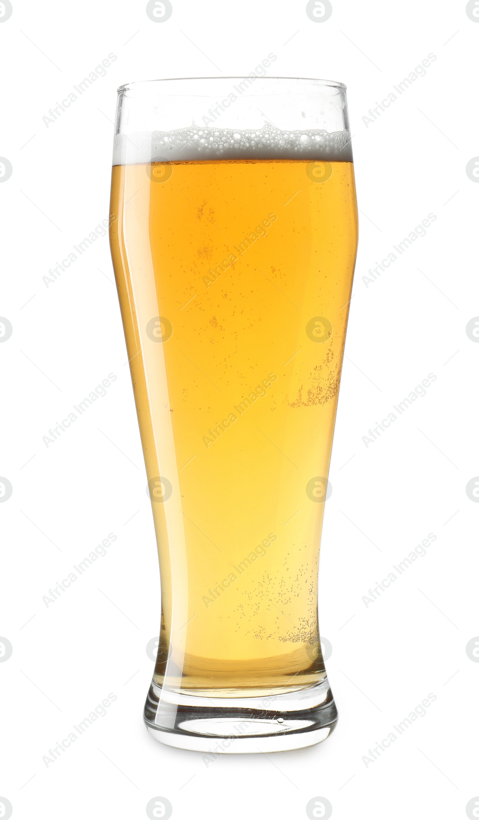 Photo of Glass of light beer isolated on white