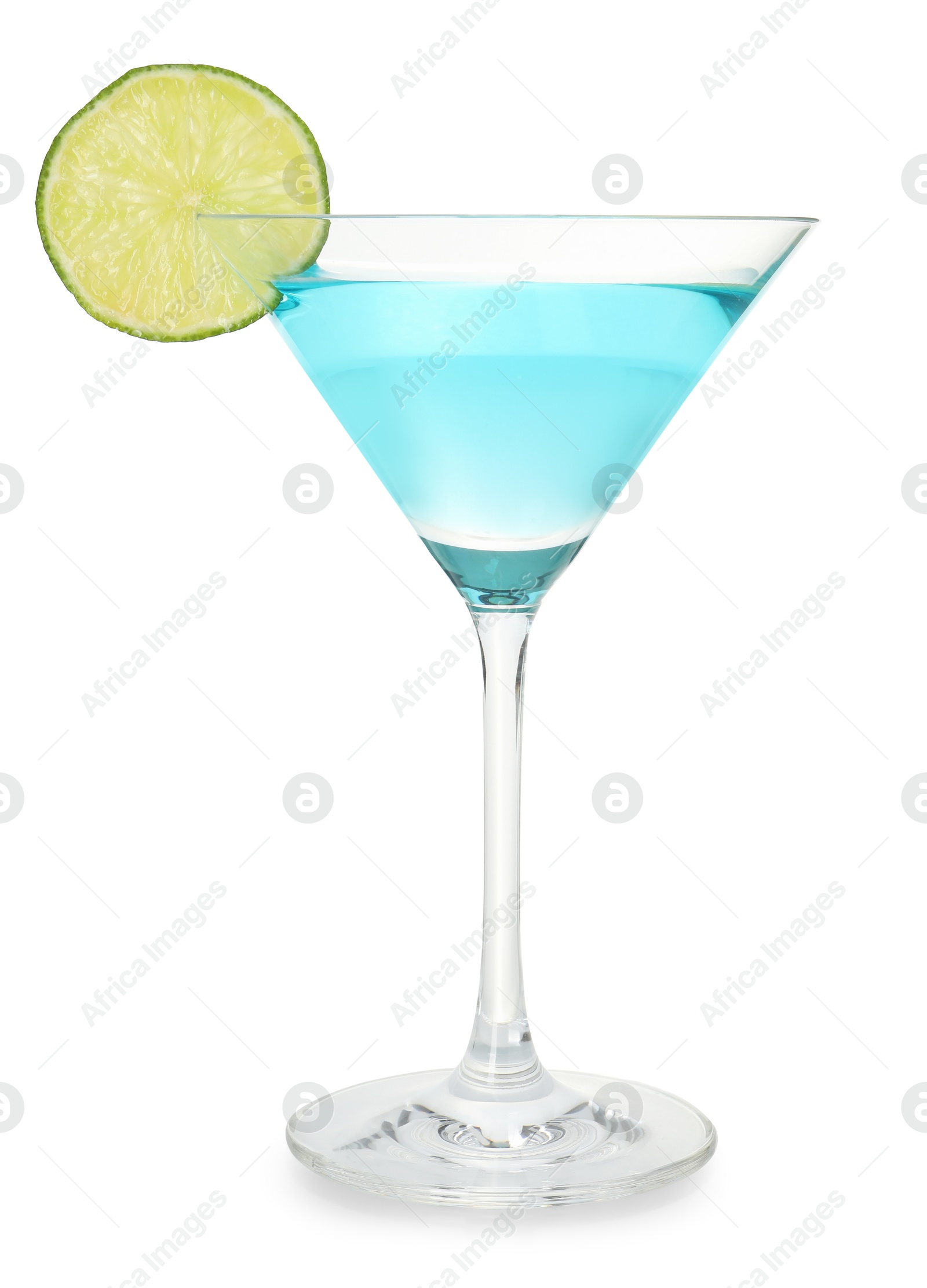 Photo of Refreshing cocktail in glass isolated on white