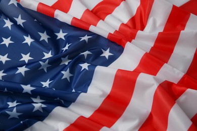 Photo of Flag of USA as background, closeup view