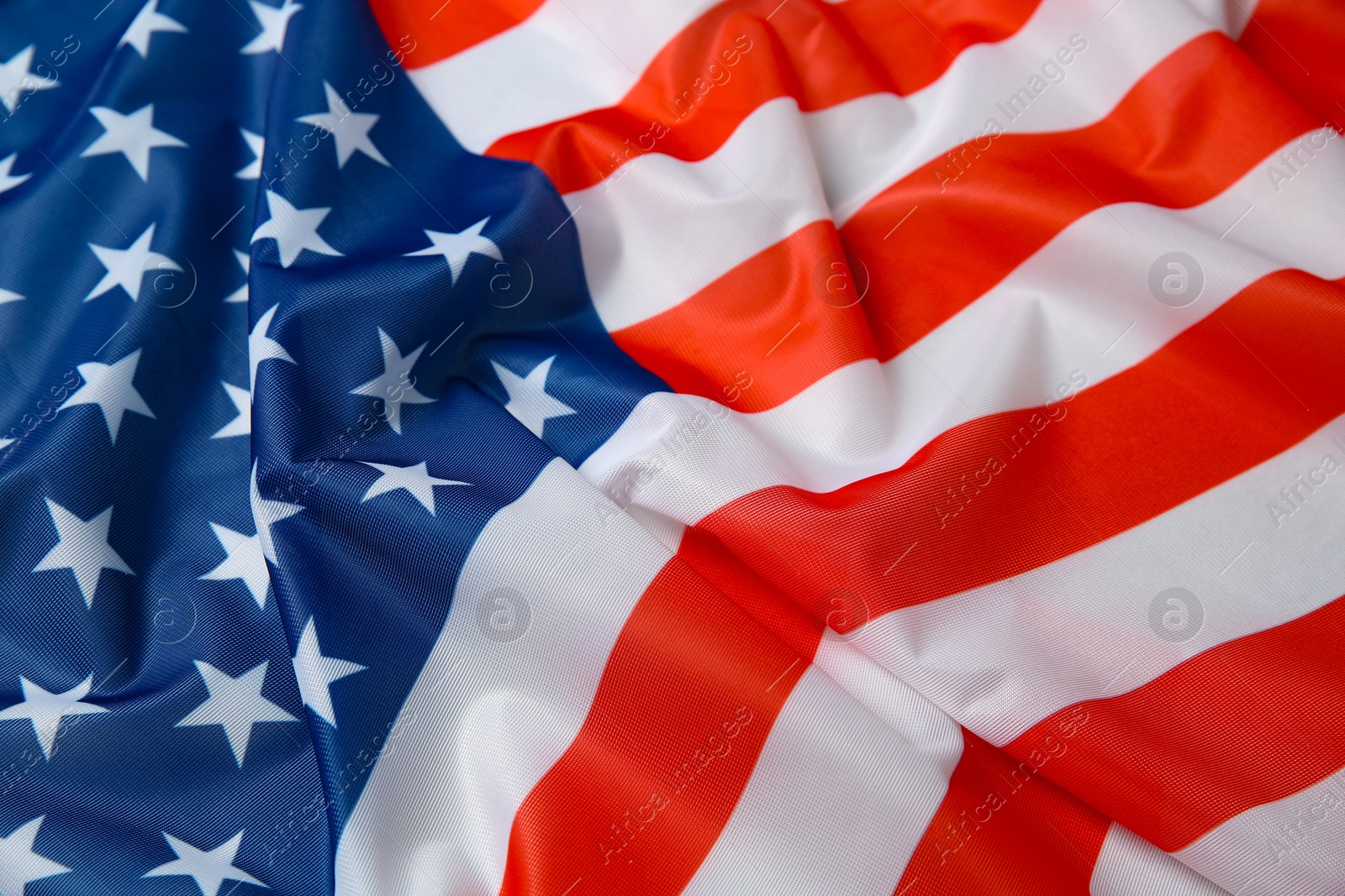 Photo of Flag of USA as background, closeup view