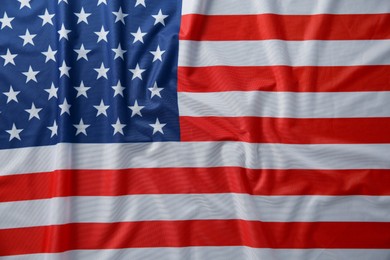 Photo of Flag of USA as background, top view