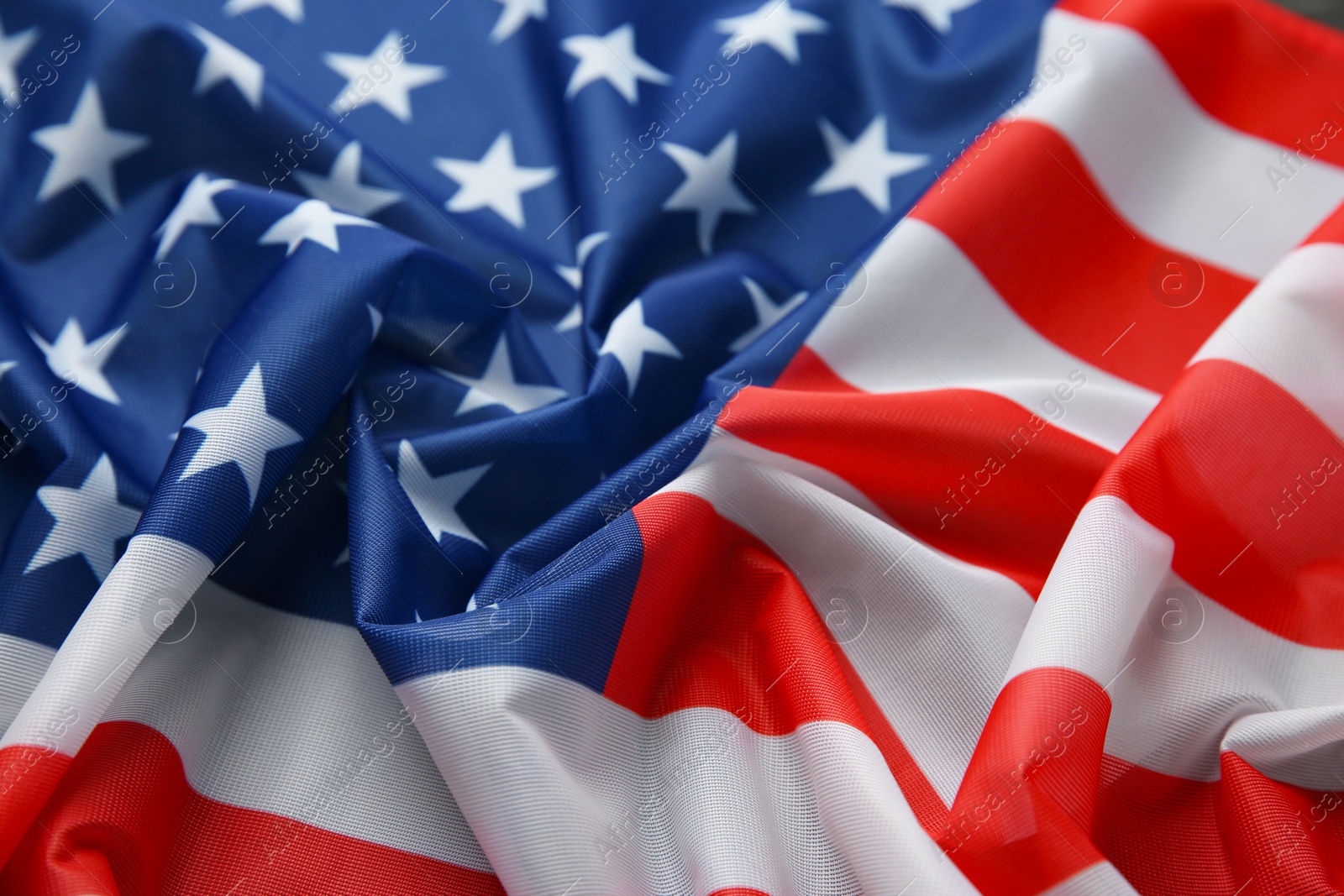 Photo of Flag of USA as background, closeup view