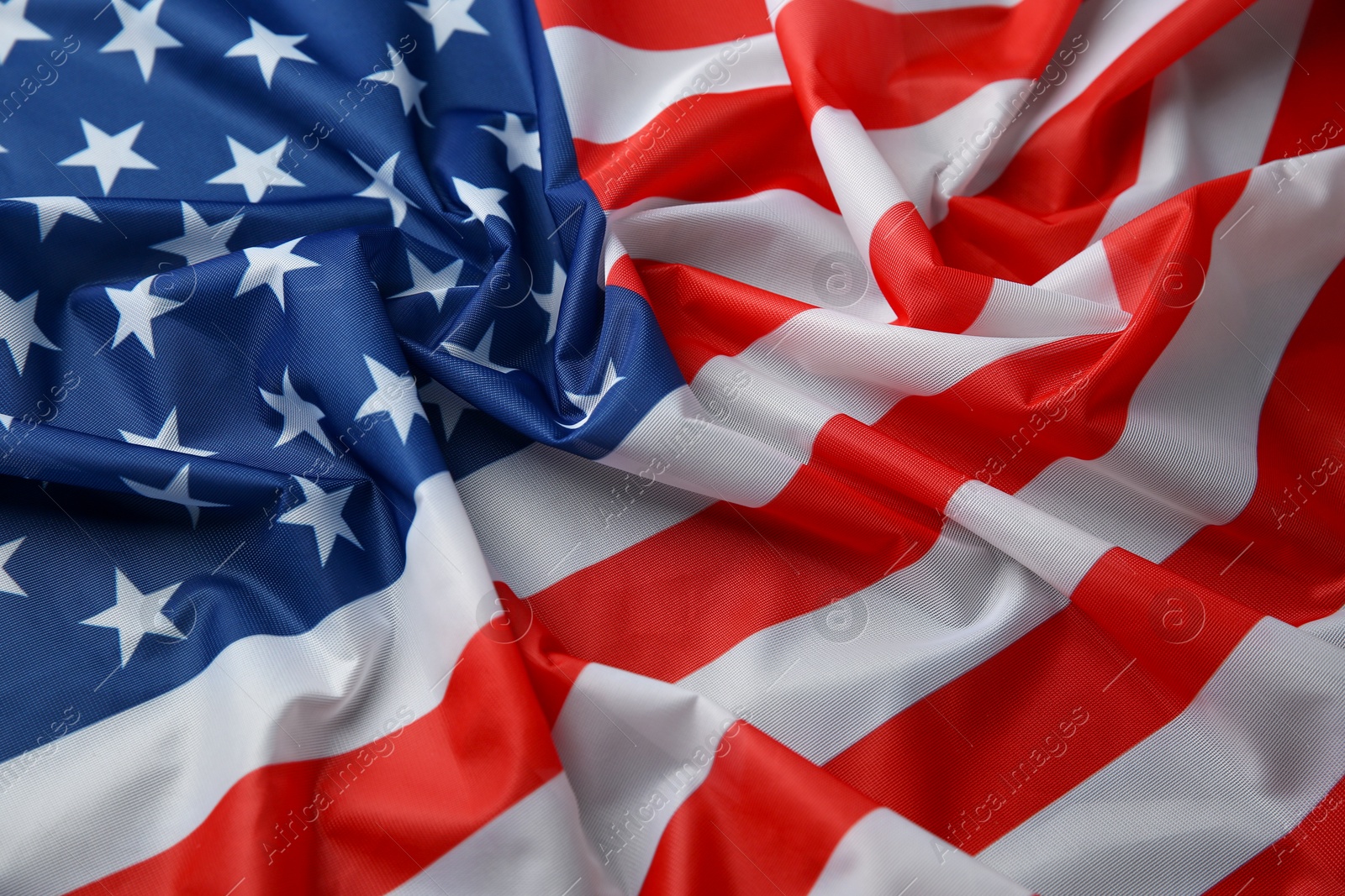 Photo of Flag of USA as background, closeup view