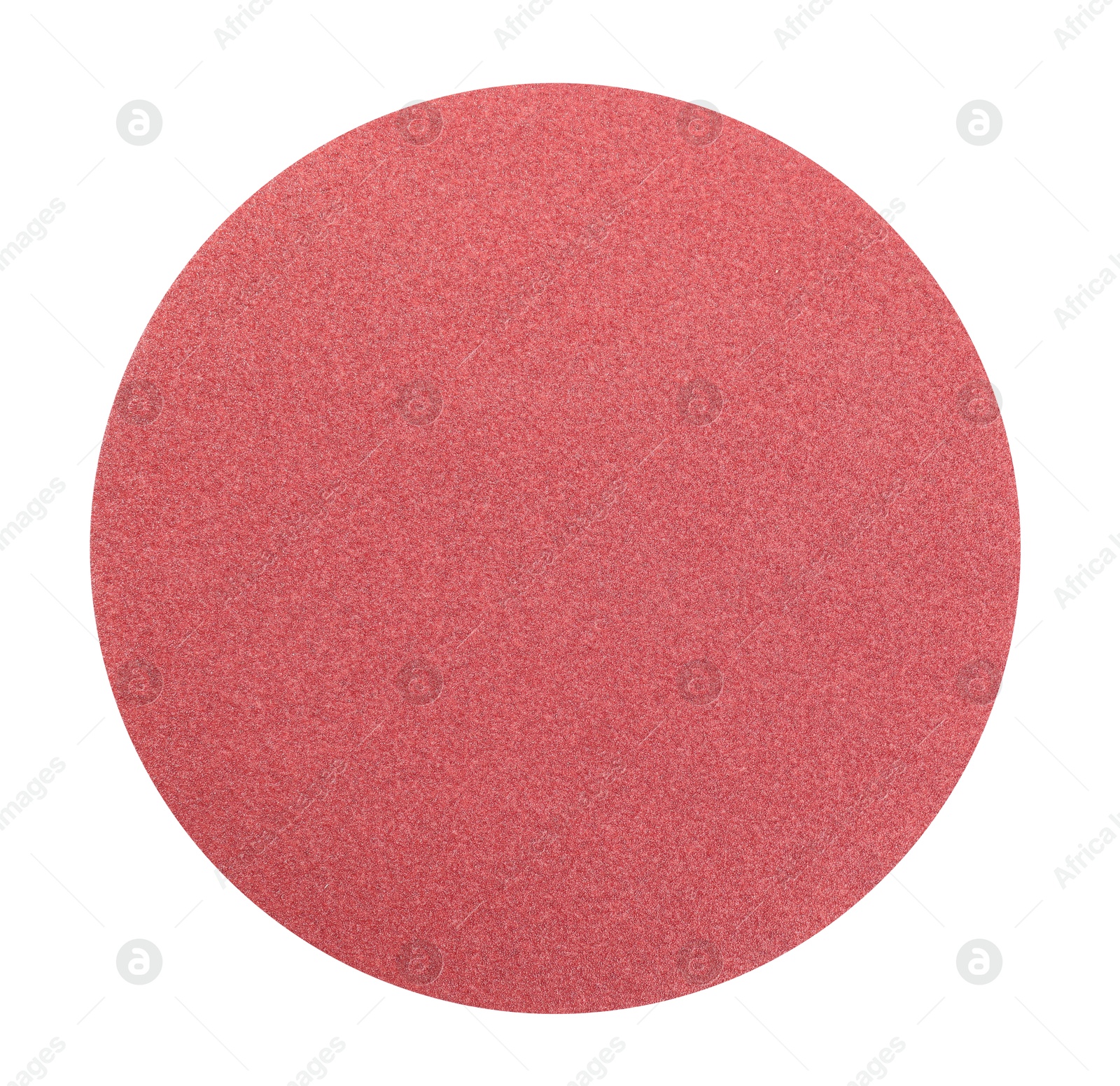 Photo of Coarse sandpaper disk isolated on white, top view