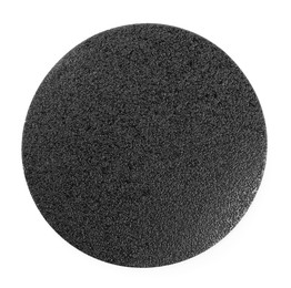 Coarse sandpaper disk isolated on white, top view