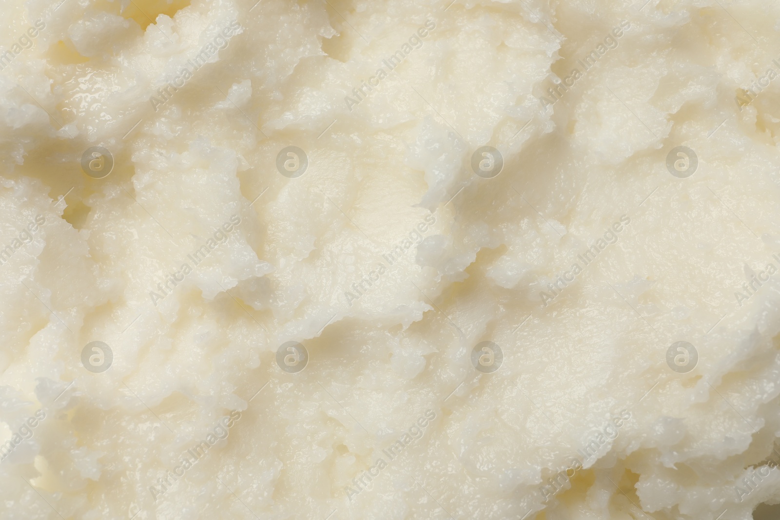 Photo of Natural shea butter as background, top view