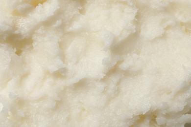 Natural shea butter as background, top view