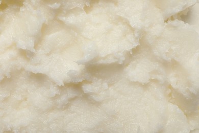 Photo of Natural shea butter as background, top view