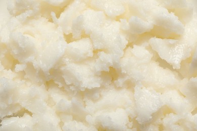 Photo of Natural shea butter as background, top view