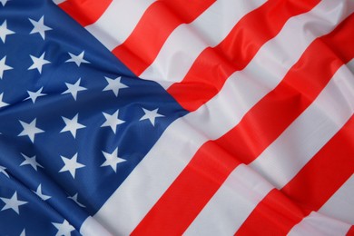 Photo of Flag of USA as background, closeup view