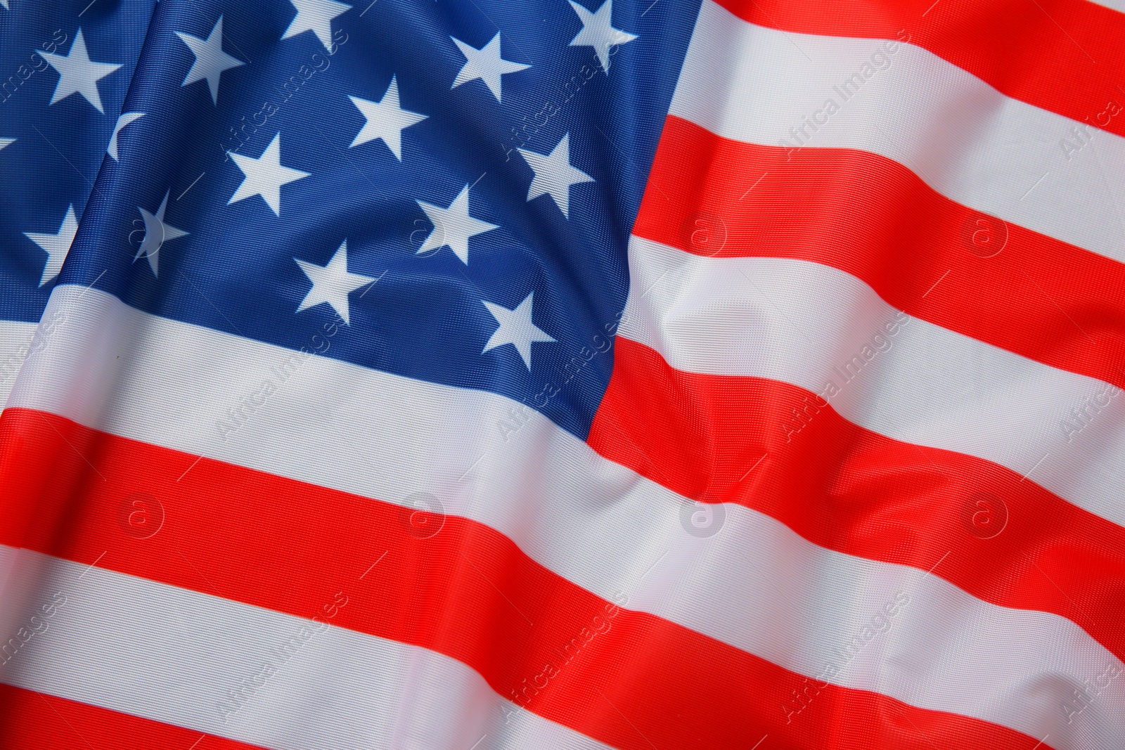 Photo of Flag of USA as background, top view