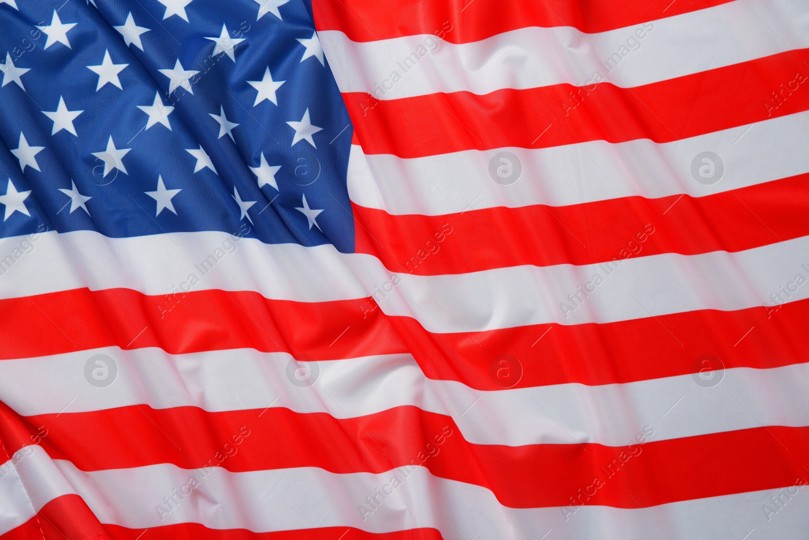 Photo of Flag of USA as background, top view