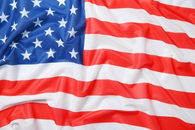 Photo of Flag of USA as background, top view