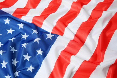 Flag of USA as background, closeup view