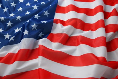 Photo of Flag of USA as background, closeup view