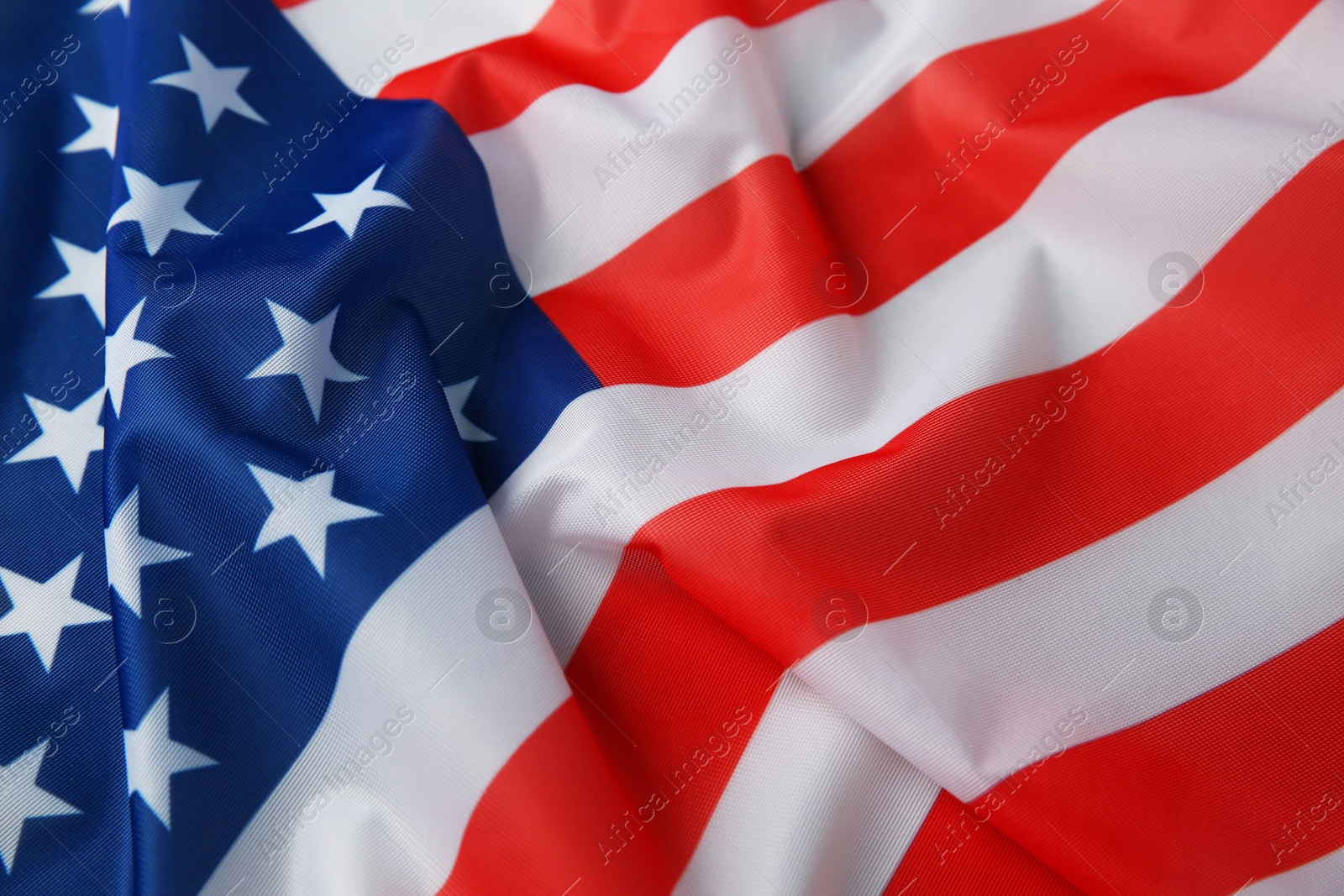 Photo of Flag of USA as background, closeup view