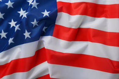 Photo of Flag of USA as background, top view