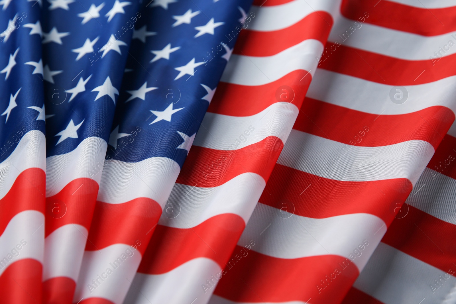 Photo of Flag of USA as background, closeup view